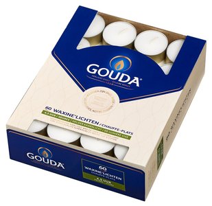 Gouda theelichten 4,5 uur 60 st. wit