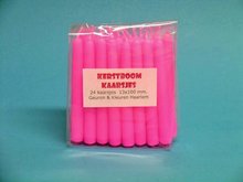 Kerstboomkaarsjes fluor roze